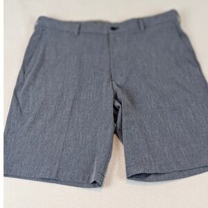 Walter Hagen 11 Majors Mens Blue Grey Crosshatch Golf Shorts Size 38 Flat Front